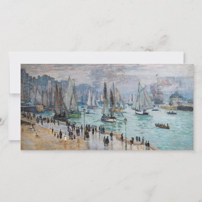 Tarjeta De Agradecimiento Monet - Barcos pesqueros salen del puerto, Le Havr (Reverso)