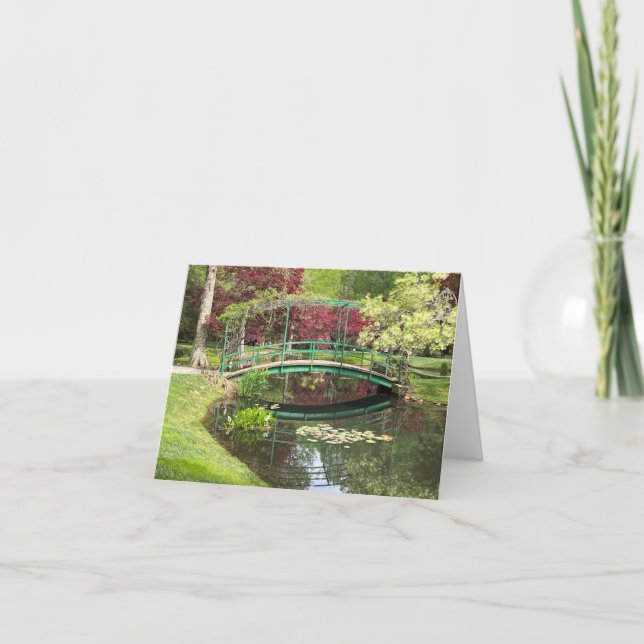 Tarjeta De Agradecimiento Monet Garden Pond Lily Pad Gibbs Garden Fotografía (Anverso)
