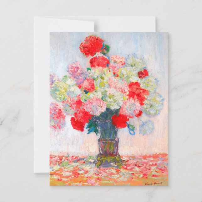 Tarjeta De Agradecimiento Monet Peonies (Anverso)