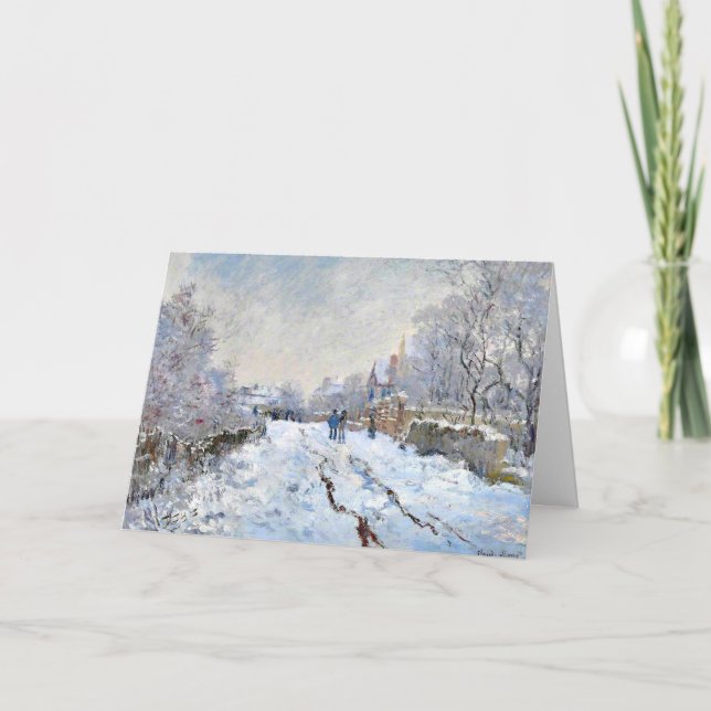 Tarjeta De Agradecimiento Monet - Snow Scene at Argenteuil, (Anverso)