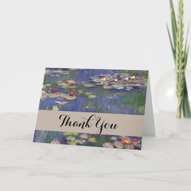 Tarjeta De Agradecimiento Monet Water Lilies Masterpiece Pintura (Anverso)