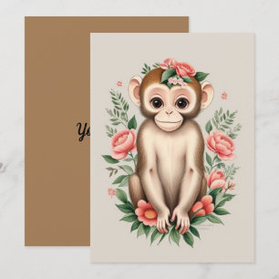 Tarjeta De Agradecimiento Mono marrón