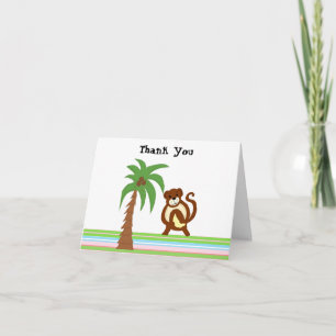 Tarjeta De Agradecimiento Mono y palmera gracias
