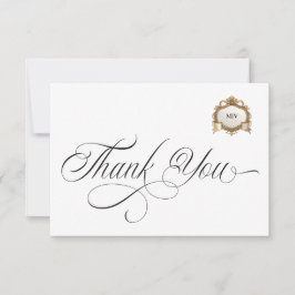 Tarjeta De Agradecimiento Monogram Crest Thank You Card