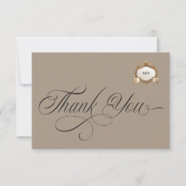 Tarjeta De Agradecimiento Monogram Crest Thank You Card