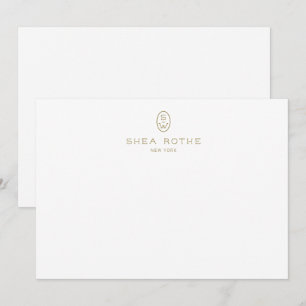 Tarjeta De Agradecimiento Monograma blanco elegante profesional  