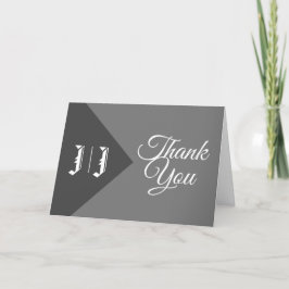 Tarjeta De Agradecimiento Monograma Boda de Navidades Casuales Modernos