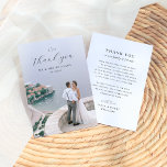 Tarjeta De Agradecimiento Monograma boda | Foto de escritura elegante y mode<br><div class="desc">Una elegante tarjeta de agradecimiento para fotos que coincida con nuestro Monograma | Colección de Bodas fotográficos de código QR All In One. Este diseño presenta sus iniciales y debajo "gracias" en un guión elegante. La parte trasera de la tarjeta contiene un mensaje de agradecimiento personalizado y sincero para expresar...</div>