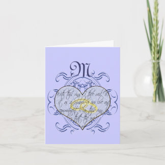 Tarjeta De Agradecimiento Monograma Boda Vow Heart