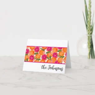Tarjeta De Agradecimiento Monograma de acuarela de pomelo
