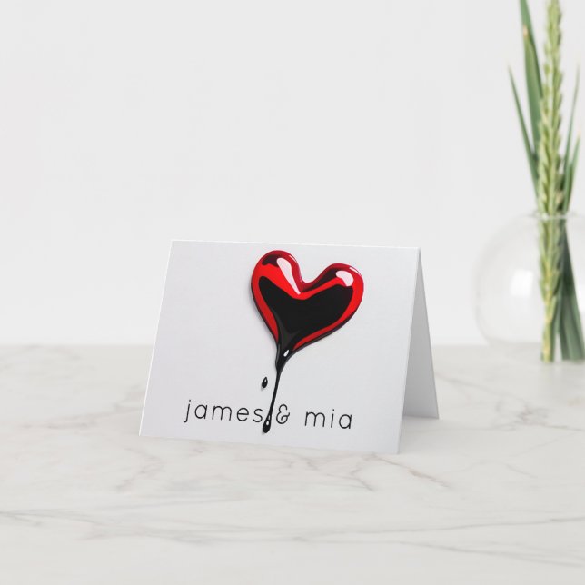 Tarjeta De Agradecimiento monograma de amor simple moderno mínimo (Anverso)