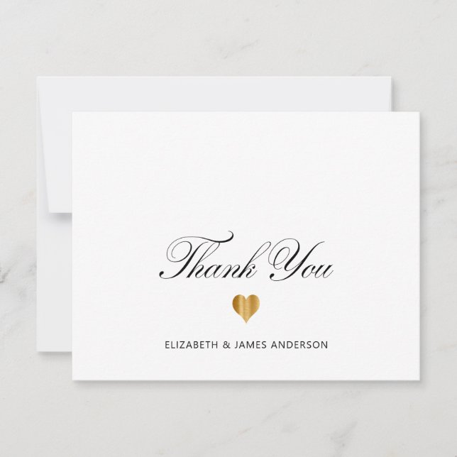 Tarjeta De Agradecimiento Monograma de boda personalizado con elegante letra (Anverso)