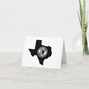 Tarjeta De Agradecimiento Monograma de cachorro blanco negro de Texas DIY BG