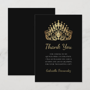 Tarjeta De Agradecimiento Monograma de la corona de la princesa Tiara