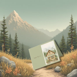 Tarjeta De Agradecimiento Monograma de montaña boda de destino Número de tab