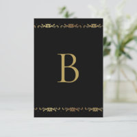 Monograma de oro Damask Elegant Gracias