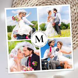 Tarjeta De Agradecimiento Monograma de Personalizado de Moda de bodas elegan