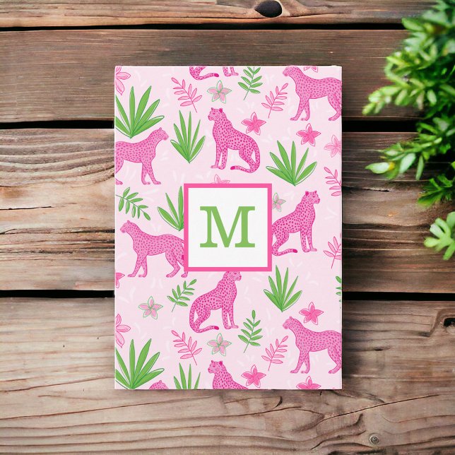 Tarjeta De Agradecimiento Monograma de queso rosado preppy (Subido por el creador)