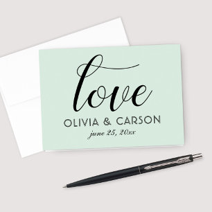 Tarjeta De Agradecimiento Monograma del Boda de la pintura moderna de amor y