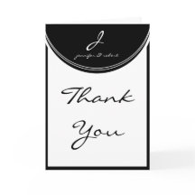 Monograma en Blanco y Negro Gracias