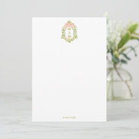 Monograma Floral Francés Personalizado con Lazo Co