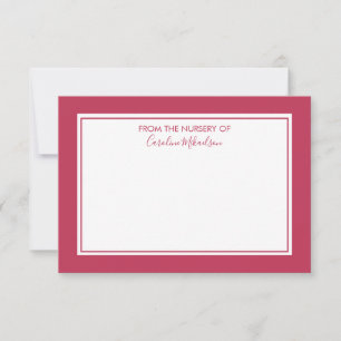 Tarjeta De Agradecimiento Monograma moderno minimalista - rojo magenta