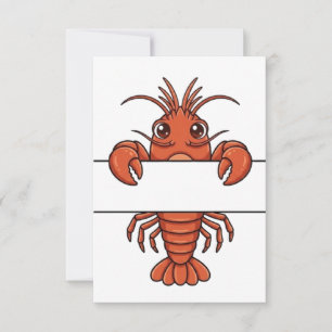 Tarjeta De Agradecimiento Monograma partido de langosta adorable 