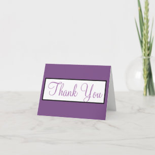 Tarjeta De Agradecimiento Monograma violeta púrpura de Boda RSVP