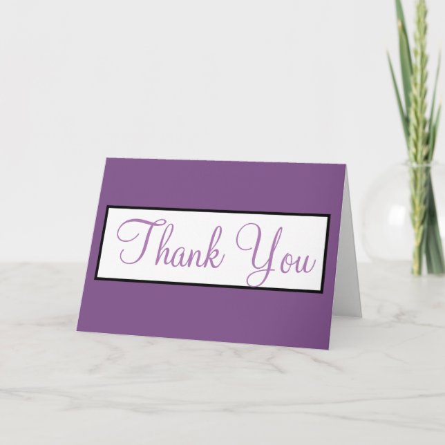 Tarjeta De Agradecimiento Monograma violeta púrpura de Boda RSVP (Anverso)