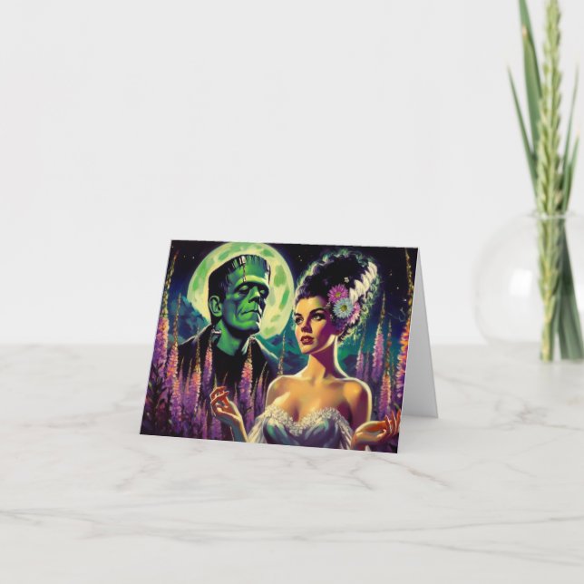 Tarjeta De Agradecimiento Monster Matrimonia Gracias Cartas (Anverso)