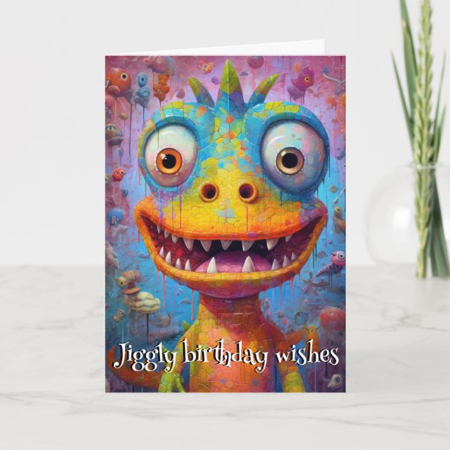 Tarjeta De Agradecimiento Monster Mayhem... Belly Laugh Bob (Anverso)