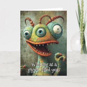 Tarjeta De Agradecimiento Monster Mayhem... carnet de cumpleaños de Chuckle