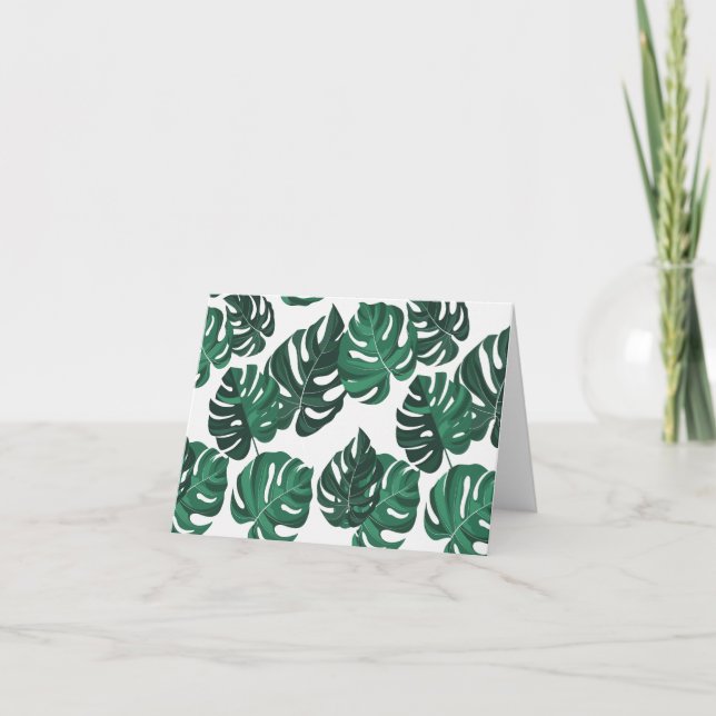 Tarjeta De Agradecimiento Monstera Plant Theme Blank Notecards (Anverso)