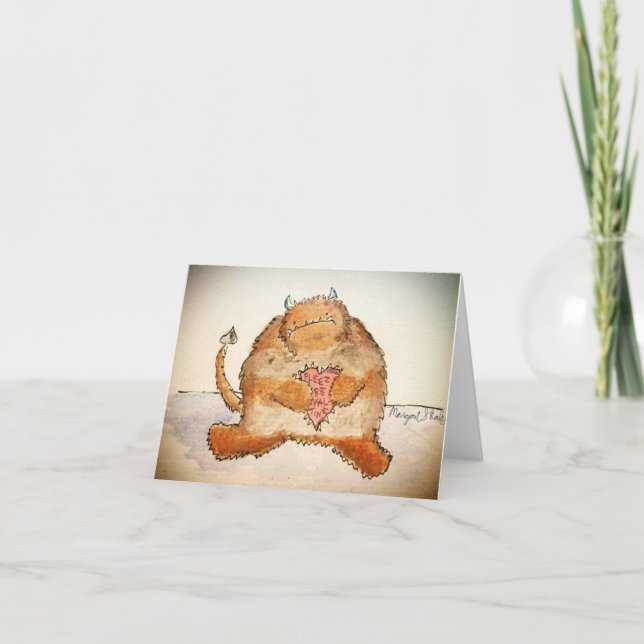 Tarjeta De Agradecimiento monstruo de San Valentín (Anverso)