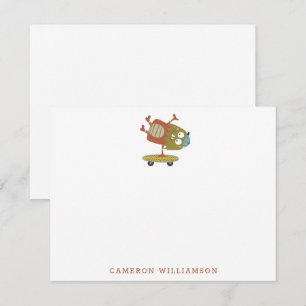 Tarjeta De Agradecimiento Monstruo de skateboard Cute Stationery personaliza