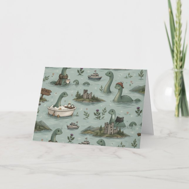 Tarjeta De Agradecimiento Monstruo del Lago Ness  (Anverso)