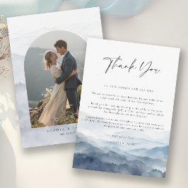 Tarjeta De Agradecimiento Montañas Blue Ridge Niebla Boda Moderna
