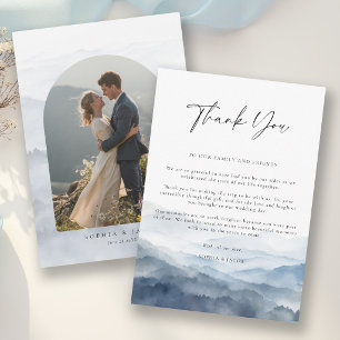 Tarjeta De Agradecimiento Montañas Blue Ridge Niebla Boda Moderna