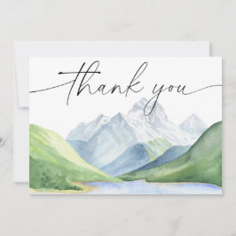 Tarjeta De Agradecimiento Montañas de acuarela Gracias