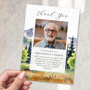 Tarjeta De Agradecimiento Montañas Fogones de Fotografía Forestal Famoso Fun