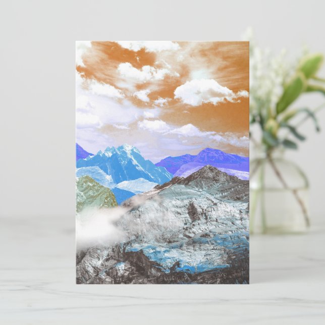 Tarjeta De Agradecimiento Montañas (fotomontaje) 2 (Anverso de pie)