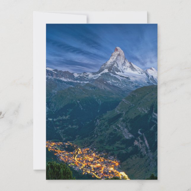 Tarjeta De Agradecimiento Montañas | Matterhorn, Zermatt, Alpes suizos (Anverso)
