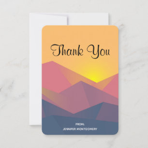 Tarjeta De Agradecimiento Montañas Rústicas Geométricas Minimalistas Gracias