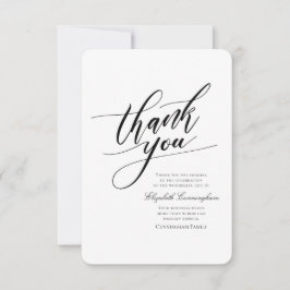 Tarjeta De Agradecimiento Monumento a la caligrafía clásica y simple