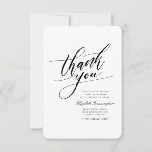 Tarjeta De Agradecimiento Monumento a la caligrafía clásica y simple