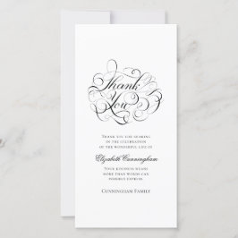 Tarjeta De Agradecimiento Monumento a la caligrafía clásica y simple