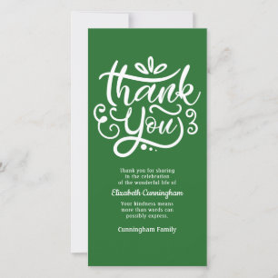 Tarjeta De Agradecimiento Monumento a la caligrafía cursiva moderna