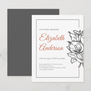 Tarjeta De Agradecimiento Monumento A La Memoria Amada Foliage Botánico Mode