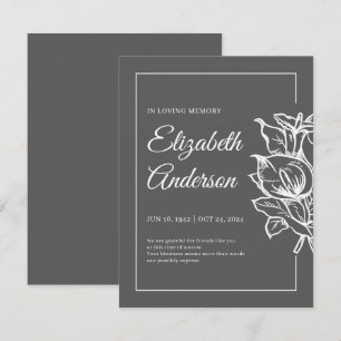 Tarjeta De Agradecimiento Monumento A La Memoria Amada Foliage Botánico Mode