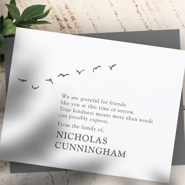Tarjeta De Agradecimiento Monumento a la moderna y simple bandada de aves (Subido por el creador)